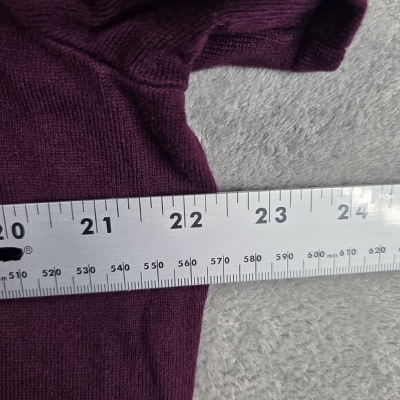 Womens Chaps Burgundy Pullover Sweater Gold Button Accents Cotton Nylon Size 2X - Picture 5 of 7